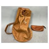 Leather Draw Sting Bag and Wallet
