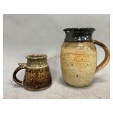 Two Pieces of Stoneware Pottery