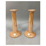 Pair of Lusterware Candlesticks