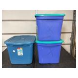 Three Storage Totes with Lids
