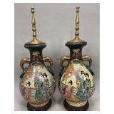 Vintage Oriental Moriage Unfinished Lamp Bases