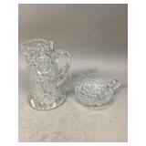 Two Clear Cut Glass Items