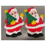 Vintage Popcorn Art Santa Claus
