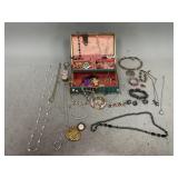 Vintage Costume Jewelry and Jewelry Box