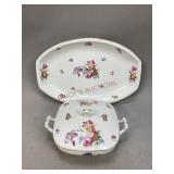 Czech Dresden Flower Dishes