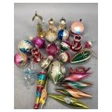 Assorted Vintage Glass Christmas Tree Ornaments