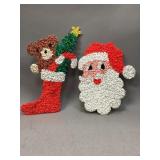 Two "Popcorn" Christmas Decorations