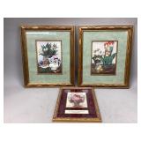 Three Framed Floral Art Prints