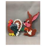 Vintage "Popcorn" Turkey & Rabbit