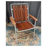 Vintage Red Wood and Aluminum Folding Chair