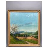 Vintage Framed Oil on Canvas Painting Dated 1936