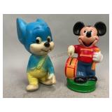 Mickey Mouse Coin Bank & Jerry Figurine