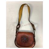 Handcrafted Brown Leather Saddle Bag