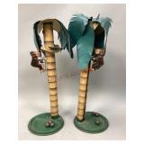 Vintage Monkey Climbing Palm Tree Tin Toy