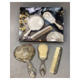 Vintage Silver-Plated 3Pcs Dresser Set