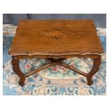 Wooden Side Table with Decorative Inlay
