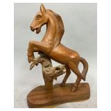 Carved Wooden Horse Statue