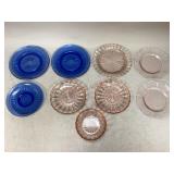 Vintage Pink & Blue Depression Glass Dishes