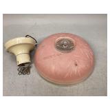 Art Deco Pink Frosted Glass Ceiling Light Shade