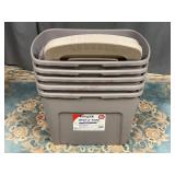 Five Homz Storage Totes with Lids