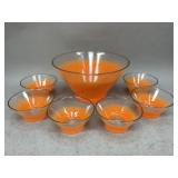Blendo Frosted Orange Glass Set of Bowls