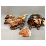 Assorted Ceramic & Chalkware Horse Decor