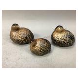 Three Ceramic Quails