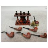 Assorted Thinbite Pipes and Two Pipe Rests