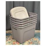 Homz Five Storage Totes with Lids