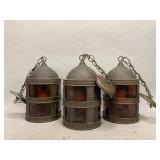 Three Arts & Crafts Style Hanging Lights