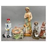 Assortment of Figurines and Cherub Flower Vase
