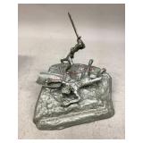 Pewter Sculpture David and Goliath