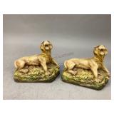Vintage Plaster Lioness Figurines
