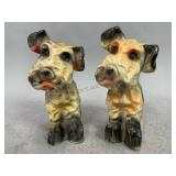 Chalkware Terrier Dog Figurines