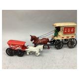 Vintage Cast Iron Horse-drawn Wagon Toys