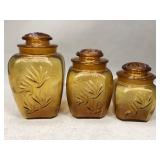 Set of Three L.E.Smith Glass Canisters
