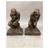 Chalkware Reproduction of "The Thinker" Bookends