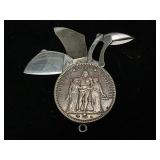5 Francs Coin Pocket Knife