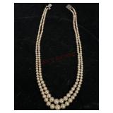Double Strand of Pearls with Sterling Clasp