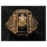 10K Gold & Black Onyx Grove City Class Ring