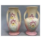 Hull Orchid Double Handled Vases