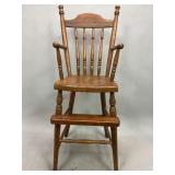 Vintage Small Wooden High Chair