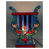 Stained Glass Harp Shaped Lamp
