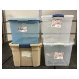 Plastic Storage Totes with Lids
