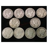 Ten Mercury Dimes