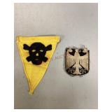 WWII German Minefield Flag & German Uniform Patch