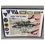 Framed USAAF Insignia WWII, Cloth Wings & More