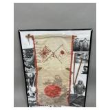 Framed Captured Japanese Good Luck Banner WWII
