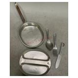 WWII U.S. Metal Mess Kit with Utensils