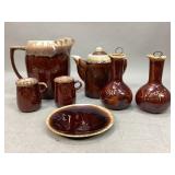 Miscellaneous Brown Drip Glaze Pottery Pieces